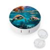 Sea Turtles and Palm Contact Lens Travel Kit Portable Cute Contact Box with Mirror for Daily Outdoor, style view 1