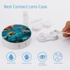 Sea Turtles and Palm Contact Lens Travel Kit Portable Cute Contact Box with Mirror for Daily Outdoor, style view 3