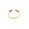 Simple Style 18K Gold Plated Lightning Crystal Rectangle Amethyst February Birthstone Necklace Jewelry Set Collection for Women (February Birthstone - Created Amethyst, 6) view 3
