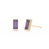 Simple Style 18K Gold Plated Lightning Crystal Rectangle Amethyst February Birthstone Necklace Jewelry Set Collection for Women (February Birthstone - Created Amethyst, 6) view 4