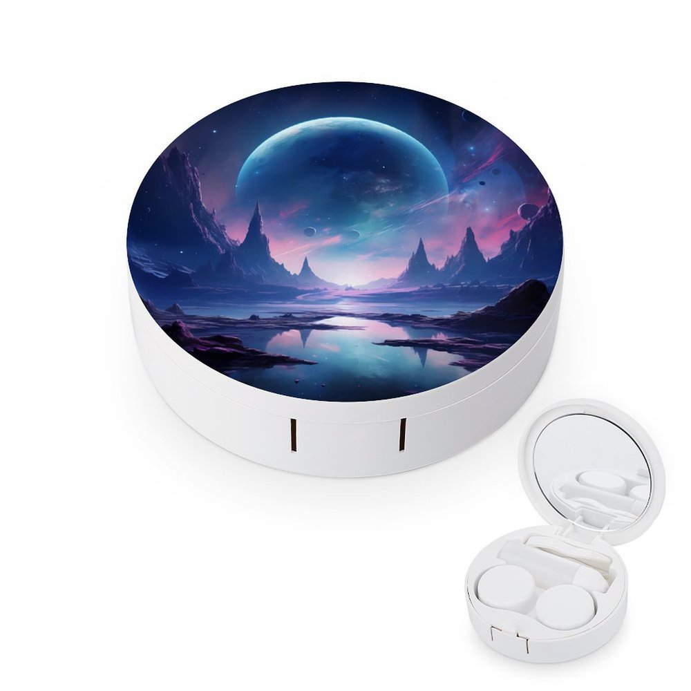 Purple Moon Contact Lens Travel Kit Portable Cute Contact Box with Mirror for Daily Outdoor, style