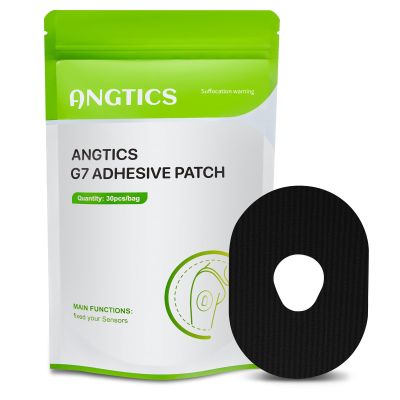 ANGTICS Dexcom G7 Adhesive Patches Waterproof, 30 Pack Black Overpatch for Dexcom G7, Premium Transparent G7 Overlay Patches, Hypoallergenic & Skin-Friendly, Lasting 10 Days, Sensor is NOT Included