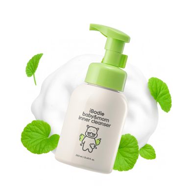 iBodle Baby & Mom Intimate Wash  Gentle Antibacterial Cleanser for Delicate Areas, pH-Balanced, Deodorizing, Soothing Foam Care for Sensitive Skin, 8.45 fl oz