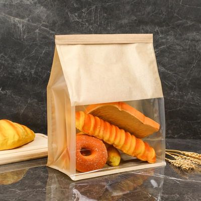 100 Pack Paper Bread Bags for Homemade Bread Sourdough Bread Bags Large Paper Bakery Bag with Window for Baked Food Packaging Storage, Brown(9x4.3x11 Inches)