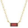 Simple Style 18K Gold Plated Lightning Crystal Rectangle Garnet January Birthstone Necklace Jewelry Set Collection for Women (January Birthstone - Created Garnet, 7) view 2