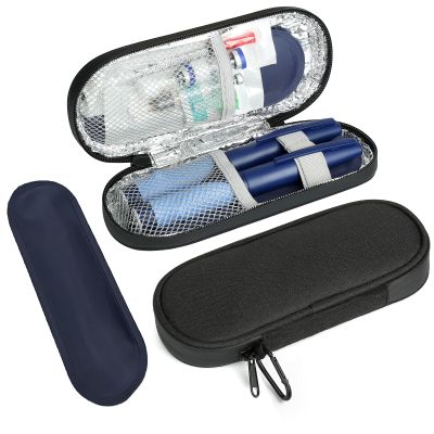 BLK8IGHT Insulin Pen Cooler Travel Case with 2 Reusable TSA Approved Ice Packs, Diabetic Medication Insulated Cooler Bag for Insulin Pens and Other Diabetic Supplies Storage Black