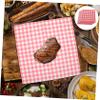 VINTORKY 100pcs Checkered Wax Wrapping Paper Sheets Greaseproof Food Basket Liners for Catering Restaurants Picnics Barbecues Oil Non-stick Design view 2