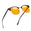 AOMASTE Blue Light Blocking Glasses Vintage Half Frame UV Clear Lens Anti Eyestrain Computer Gaming Glasses for Women Men(P51) view 1