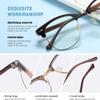 AOMASTE Blue Light Blocking Glasses Vintage Half Frame UV Clear Lens Anti Eyestrain Computer Gaming Glasses for Women Men(P51) view 3