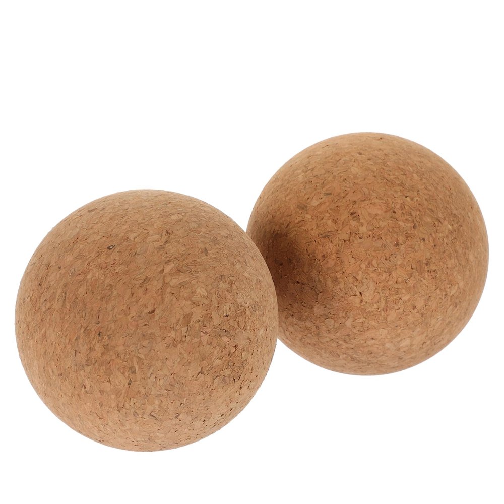 FOMIYES 2pcs Cork Yoga Ball Massager Massage Ball Yoga Roller Convenient Yoga Ball Muscle Roller Ball Cork Ball Cork Roller Ball Yoga Massaging Ball Rolling Ball Fitness Fascia Ball Hand, Picture 1