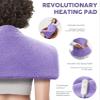 Heating Pad for Back Pain Relief, 33"x17" Electric Heating Pad for Shoulder, Neck, Cramp, Menstrual Pain, Christmas Gifts for Women Men Mom Dad-6 Heat Settings and Auto-Off, Moist/Dry Heat pad, Purple view 2