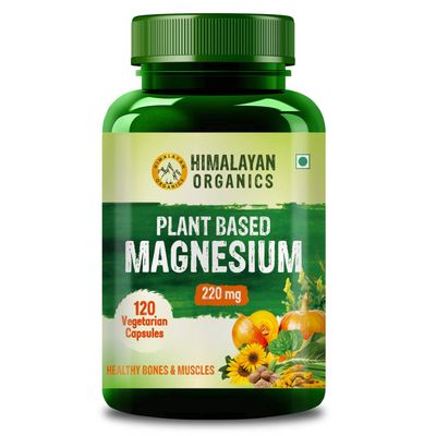 Plant Based Magnesium Supplement 1360mg with Turmeric Spirulina, Wheatgrass, Moringa | Supports Bone Muscle & Bone Health | Boost Energy Level - 60 Veg Tablets