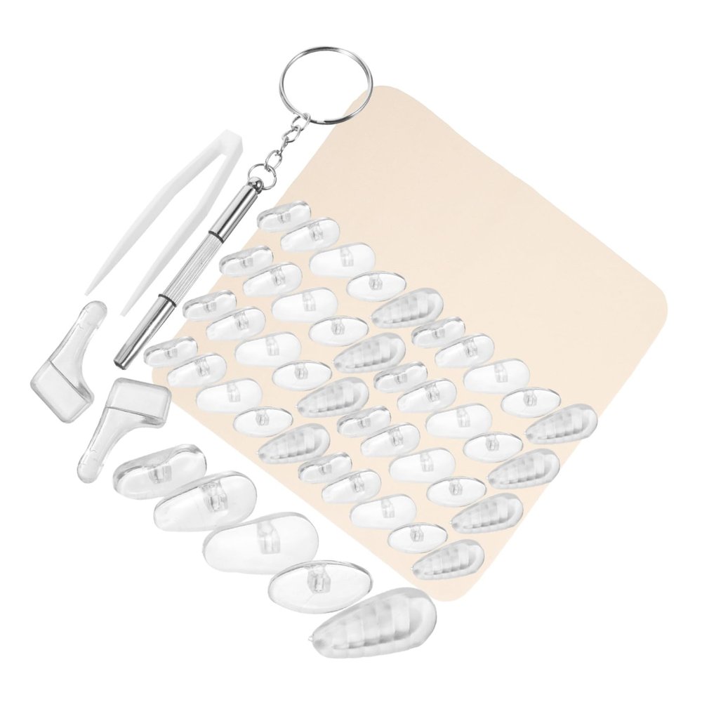 FOMIYES 1set Glasses Nose Pad Repair Kit Silicone Nose Support Pads for Eyeglasses Sunglasses and Decorative Frames Set Non- and Comfortable Fit Easy Installation