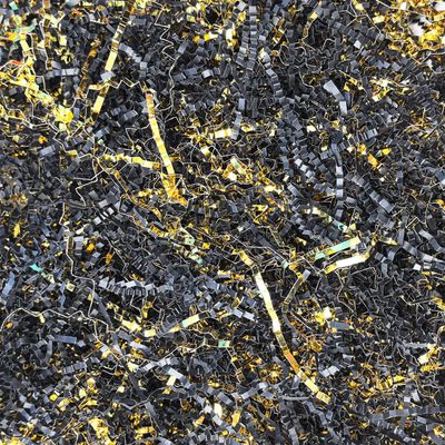 Keoferlo Crinkle Paper 1/2 LB Baskets Shred Filler Paper Metallic Gold and Black Craft Confetti Grass Raffia for Gift Wrap Decorations Display Merchandise