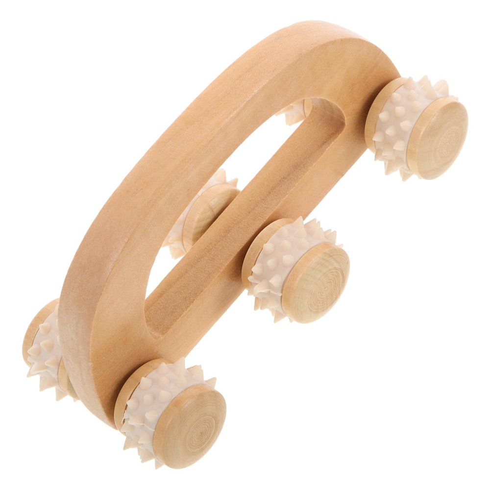 Beaupretty 1pc Wooden Wheel Hand Massager Tool for Relaxation and Health Portable Roller Massager for Travel Light Design for Stress Relief and Muscle Relaxation