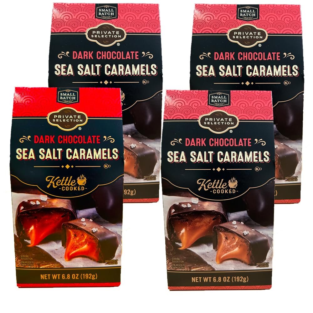 NineLife Basics Dark chocolate Sea Salt Caramel Private Selection Kettle Cooked 6.8 oz pack of 4, Big