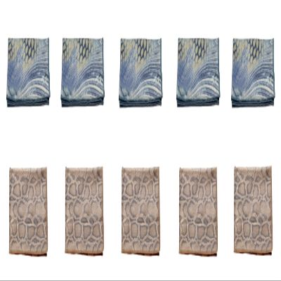 Calabria 10 Pack Microfiber Cleaning Cloth Brown/Blue Yellow Snakeskin Print Cleans Eyeglasses Lens TV Phones Camera Glasses