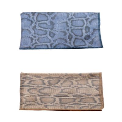 Calabria 2 Pack Microfiber Cleaning Cloth Brown/Blue Snakeskin Print Clean Eyeglasses Lens TV Phone Screen Camera Sunglasses