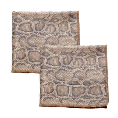 Calabria 2 Pack Microfiber Cleaning Cloth Brown Snakeskin Print Clean Eyeglass Lens TV Phone Screens Camera Sunglass Glasses