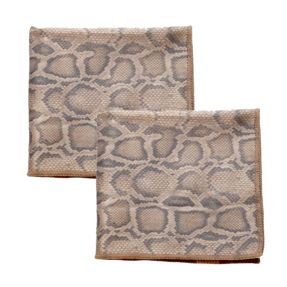 Calabria 2 Pack Microfiber Cleaning Cloth Brown Snakeskin Print Clean Eyeglass Lens TV Phone Screens Camera Sunglass Glasses