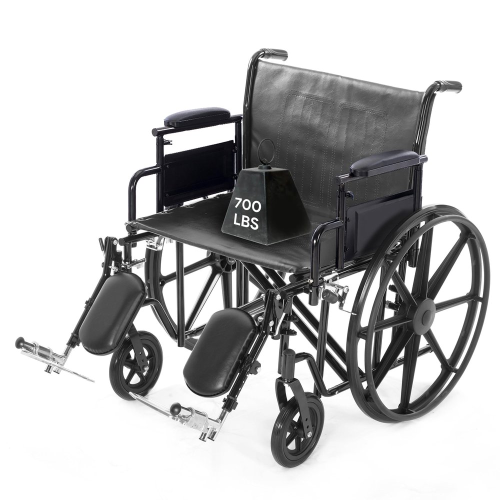 30 Inch Bariatric Wheelchair for Adults - Removable Desk Length Armrests, Swing Away Footrests, Adjustable Height - 500+ lbs Capacity Extra Wide Wheelchair - Foldable