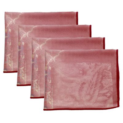 Calabria 4 Pack Microfiber Cleaning Cloth Pink Fuschia Paisley Print Cleans Eyeglass Lens TV Phone Screens Camera Sunglasses