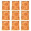 Calabria 9 Pack Microfiber Cleaning Cloth Orange Geometric Floral Motif Cleans Eyeglass Lens TV Phone Screen Camera Sunglass view 1