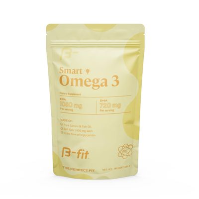 B-FIT Omega 3 Fish Oil - 180 Odorless Softgels from Norwegian Salmon - Heart, Brain & Joint Support- 1800 mg with 1080 mg EPA & 720 mg DHA - 60-Day Supply