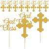 Hemoton 24pcs Birthday Cake Toppers Happy Birthday Cupcake Picks for Party Decorations Christian Themed Cake Inserts Versatile Dessert Decor for Showers and Celebrations view 1
