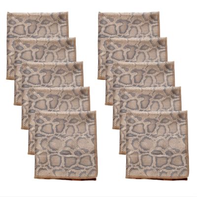 Calabria 10 Pack Microfiber Cleaning Cloth Brown Snakeskin Print Clean Eyeglass Lens TV Phone Screen Camera Sunglass Glasses