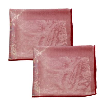 Calabria 2 Pack Microfiber Cleaning Cloth Pink Fuschia Paisley Print Cleans Eyeglass Lens TV Phone Screens Camera Sunglasses