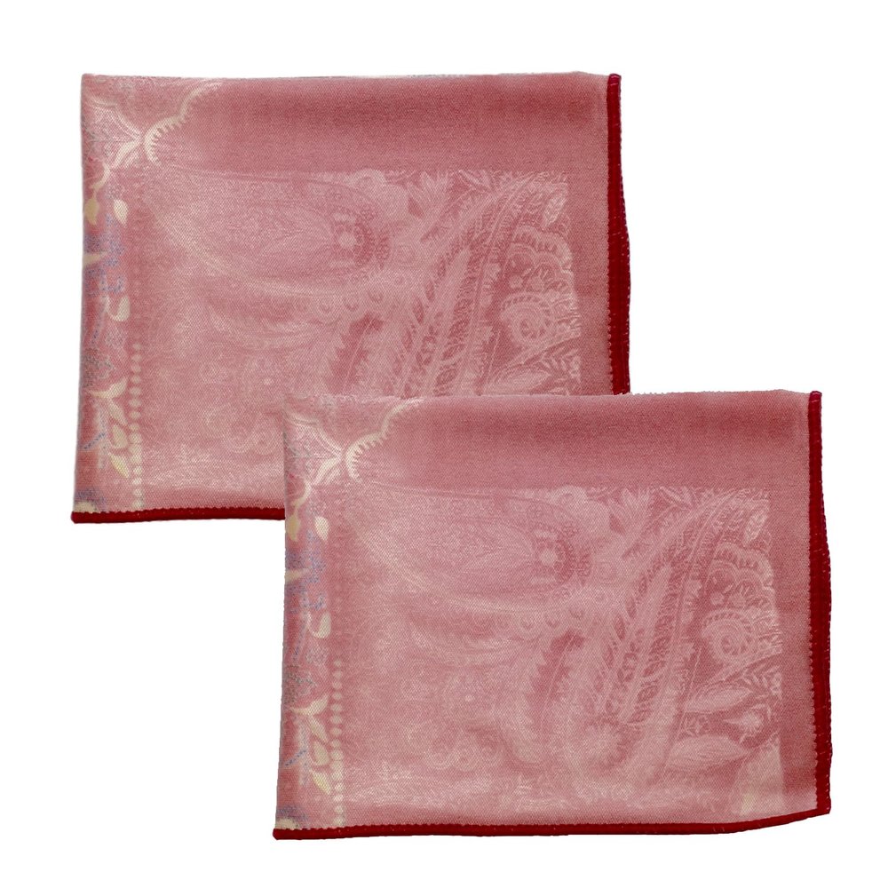 Calabria 2 Pack Microfiber Cleaning Cloth Pink Fuschia Paisley Print Cleans Eyeglass Lens TV Phone Screens Camera Sunglasses