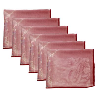 Calabria 6 Pack Microfiber Cleaning Cloth Pink Fuschia Paisley Print Cleans Eyeglass Lens TV Phone Screens Camera Sunglasses