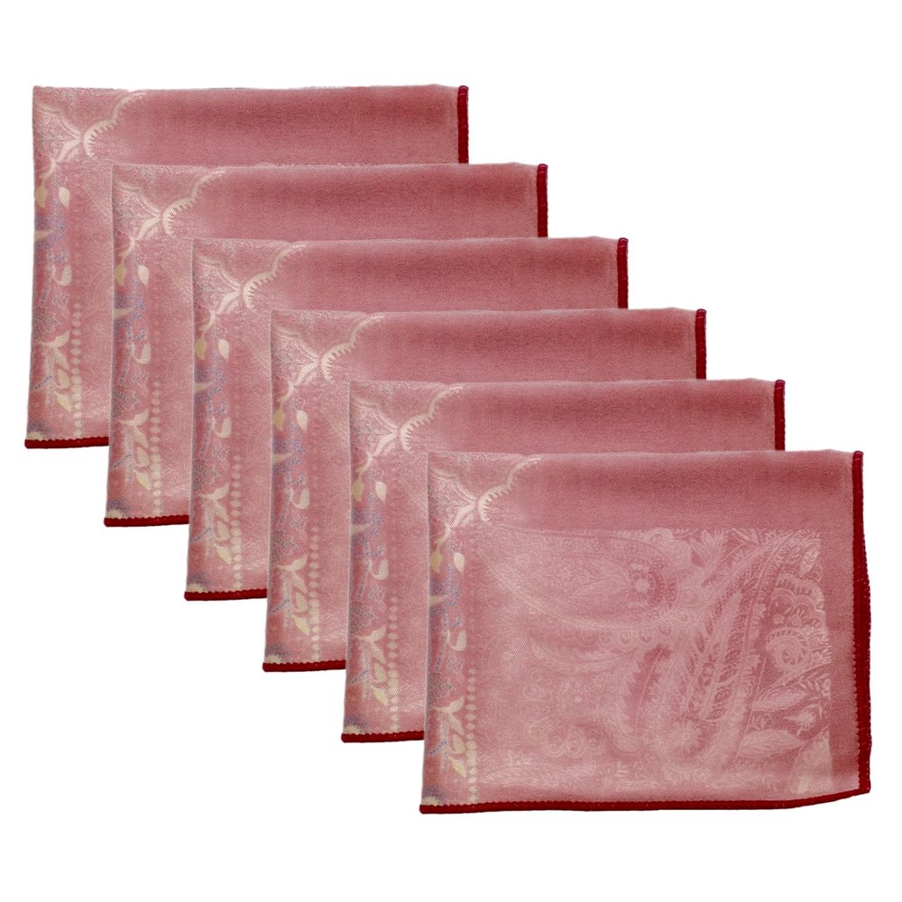 Calabria 6 Pack Microfiber Cleaning Cloth Pink Fuschia Paisley Print Cleans Eyeglass Lens TV Phone Screens Camera Sunglasses