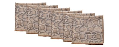Calabria 6 Pack Microfiber Cleaning Cloth Brown Snakeskin Print Clean Eyeglass Lens TV Phone Screens Camera Sunglass Glasses