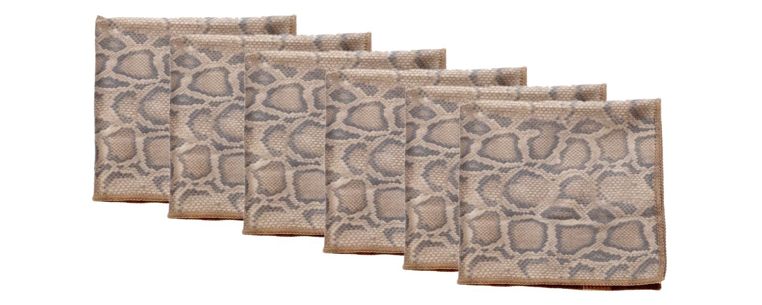 Calabria 6 Pack Microfiber Cleaning Cloth Brown Snakeskin Print Clean Eyeglass Lens TV Phone Screens Camera Sunglass Glasses