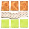 Calabria 9 Pack Microfiber Cleaning Cloth Green/Orange Motif/Butterscotch Stars Cleans Eyeglass Lens TV Phone Screens Camera view 1