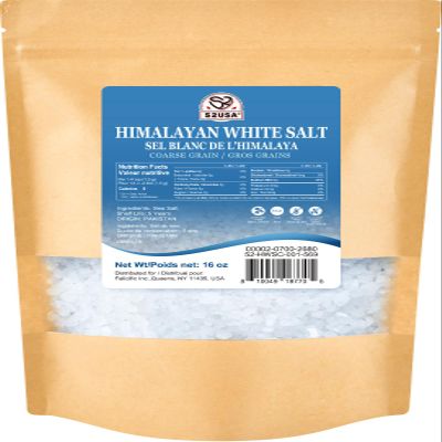 52USA Himalayan White Salt, Coarse Salt 16 oz (1 Pound), Salt for Grinder Refill, Non-GMO, All Natural Sea Salt, Kosher Salt (Pack of 1)