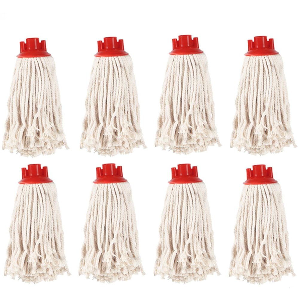 8 Pcs of Mop Head Replacement Cotton Mop Heads Refill (Screw On) Absorbent Microfiber, String Mop, Mop Refill, Floor Mop