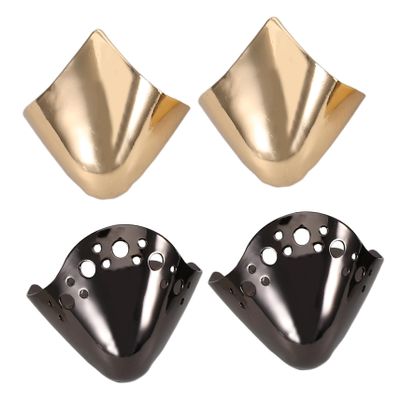 4Pcs Metal Shoes Pointed Protectors High Heels Cap Pointed Elegant High Heels Tip Cover Cap s Toe s Repair Decoration (Gold Black)