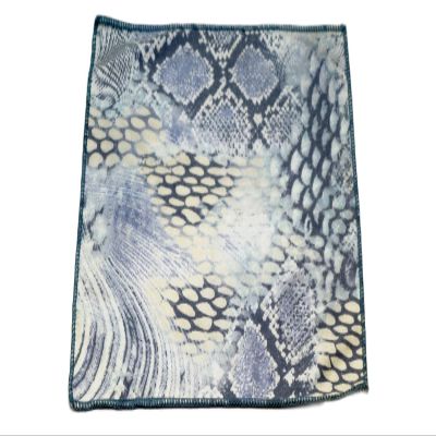 Calabria 1 Pack Microfiber Cleaning Cloth Blue Yellow Snakeskin Print Cleans Eyeglasses Lens TV Phone Screens Camera Glasses