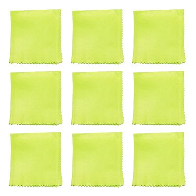 Calabria 9 Pack Microfiber Cleaning Cloth Lime Green Cleans Eyeglasses Lens TV Phone Screens Camera Sunglass Glasses Cleaner
