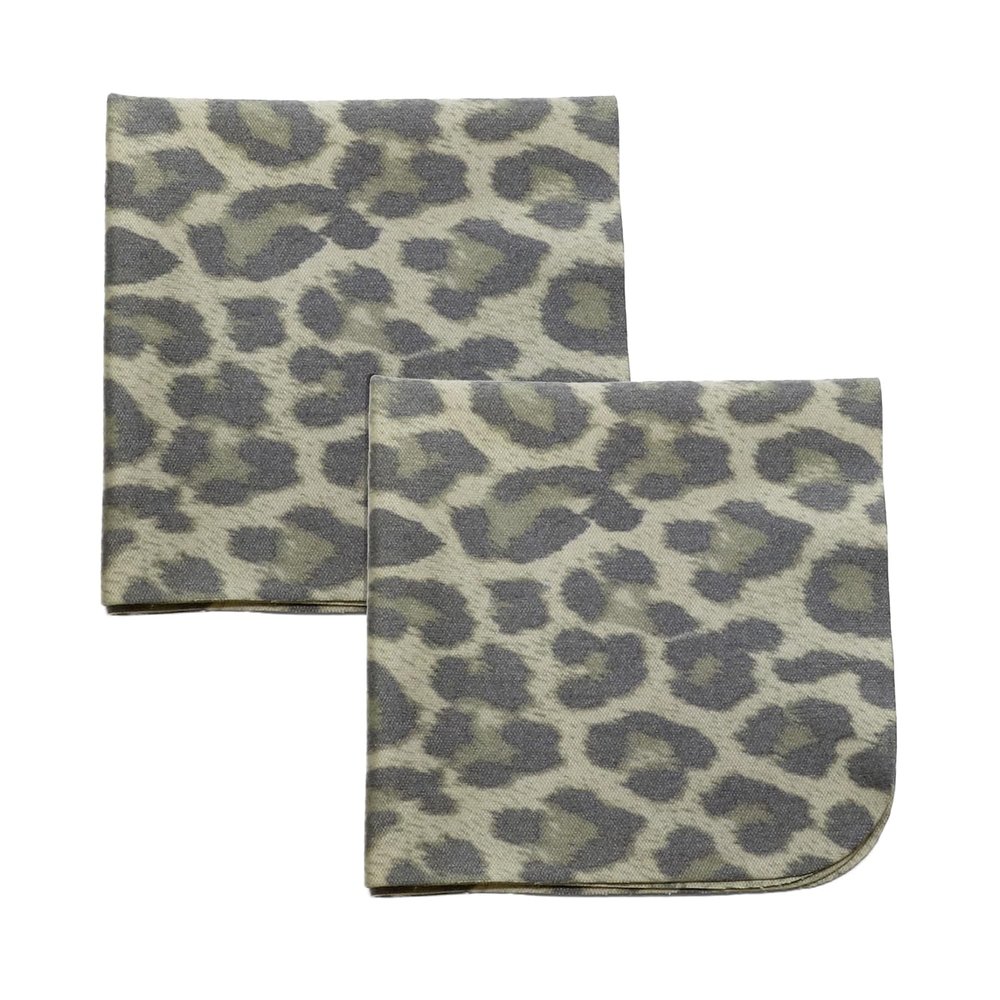 Calabria 2 Pack Microfiber Cleaning Cloth Green Grey Cheetah Animal Print Cleans Eyeglasses Lens TV Phone Cameras Sunglasses