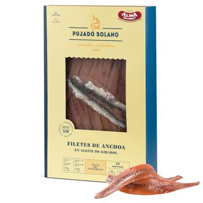 Cantabrian Anchovies Fillets In Oil - Hand-Picked and Hand-Prepared Exclusively With Fish Sustainably Caught In Spring - Premium Quality Large Size Anchovies Imported From Cantabria, Spain - 11.46oz (325g)