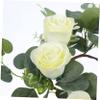Alipis Artificial Flower Candle Ring Wreath with Realistic Silk Roses Wedding and Party Candle Garland Floral Pillar Candle Decor for Home Table Centerpiece view 2