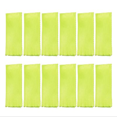 Calabria 12 Pack Microfiber Cleaning Cloth Lime Green Cleans Eyeglasses Lens TV Phone Screen Camera Sunglass Glasses Cleaner