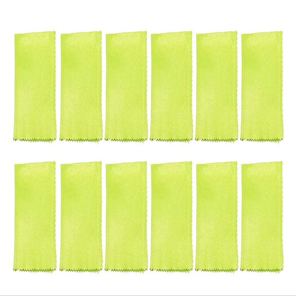 Calabria 12 Pack Microfiber Cleaning Cloth Lime Green Cleans Eyeglasses Lens TV Phone Screen Camera Sunglass Glasses Cleaner