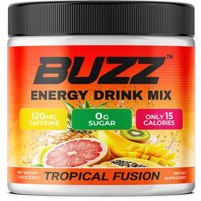 Energy Drink Powder - Energy Boost Drink Mix - Sugar-Free Energy with Antioxidants - Morning Kickstart and Sports Nutrition Endurance Product - 30 Servings, 8 Ounces (Tropical Fusion)