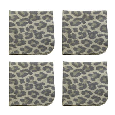Calabria 4 Pack Microfiber Cleaning Cloth Green Grey Cheetah Animal Print Cleans Eyeglasses Lens TV Phone Cameras Sunglasses