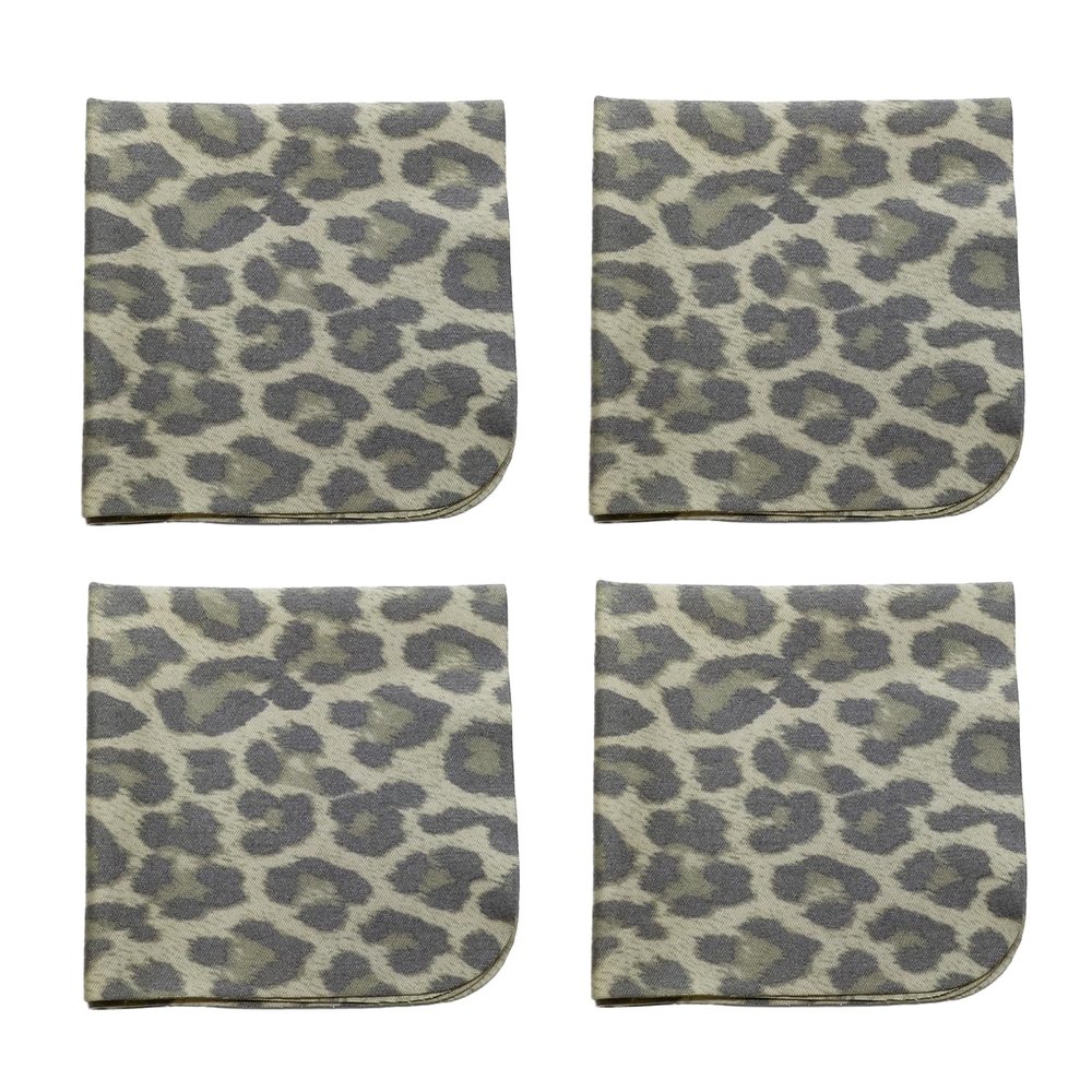 Calabria 4 Pack Microfiber Cleaning Cloth Green Grey Cheetah Animal Print Cleans Eyeglasses Lens TV Phone Cameras Sunglasses